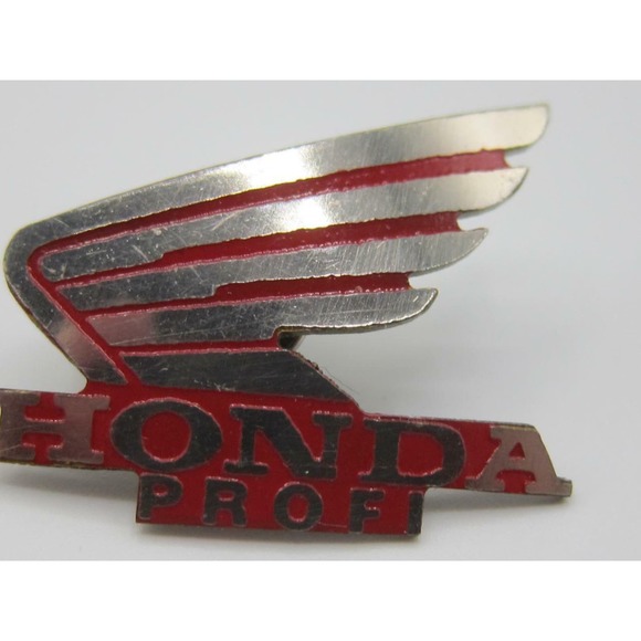 European Honda Motorcycle pin 1990s jacket lapel vest Red & Silver Wing mint HTF - Picture 1 of 5